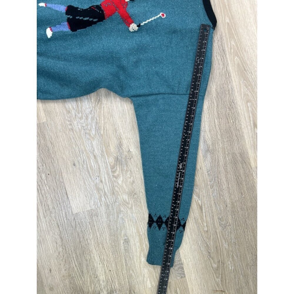 Golf Themed Knit Cardigan Sweater Men's Large Grandpa Button Up 90s Golfing - Picture 9 of 13